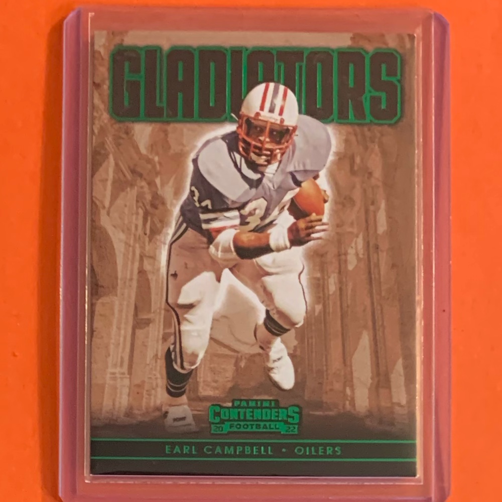 Earl Campbell [Emerald] #GLD-ECA 2022 Panini Contenders Gladiators Football Card